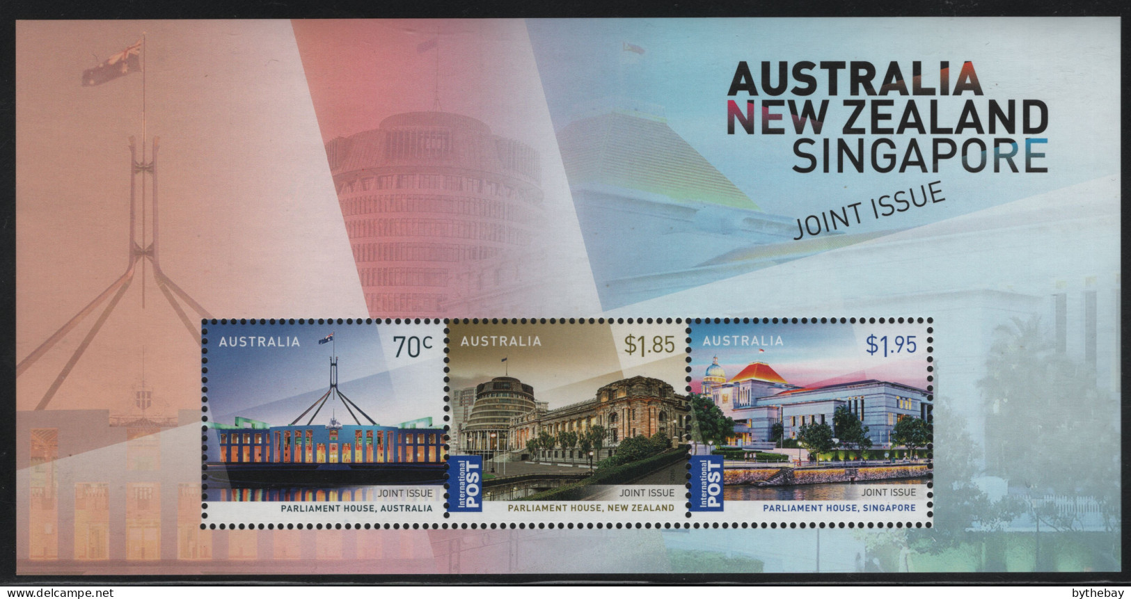 Australia 2015 MNH Sc 4333a Parliament Houses Joint Singapore, NZ Sheet - Mint Stamps