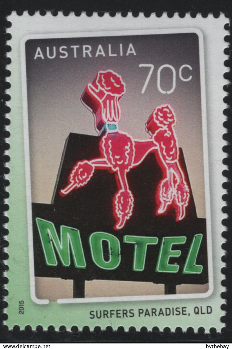 Australia 2015 MNH Sc 4337 70c Pink Poodle Motel Neon Sign - Mint Stamps