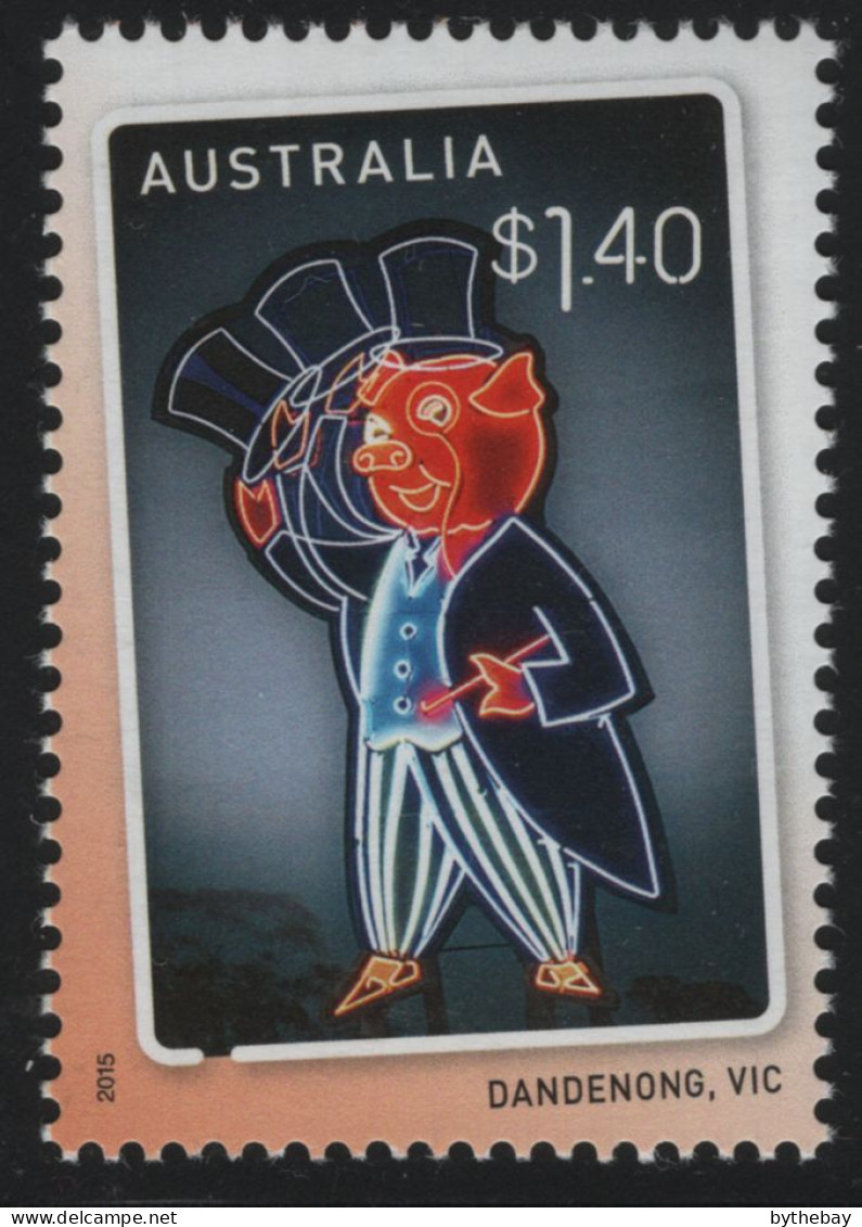 Australia 2015 MNH Sc 4338 $1.40 Dandy Pig Neon Sign - Mint Stamps