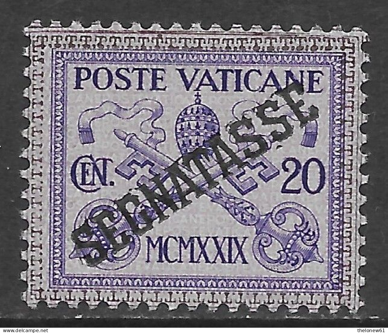 Vaticano Vatican 1931 Segnatasse Conciliazione Soprastampato C20 Sa N.S3 Nuovo MH * - Taxes