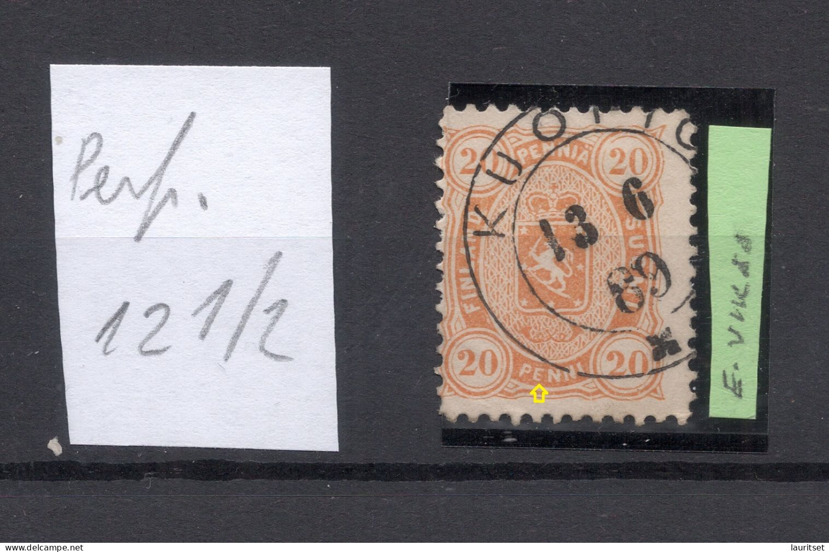 FINLAND FINNLAND 1885 Michel 22 With Printing Error Variety Abart = Deformed "E" In Penni O Kuopio - Errors, Freaks & Oddities (EFO)