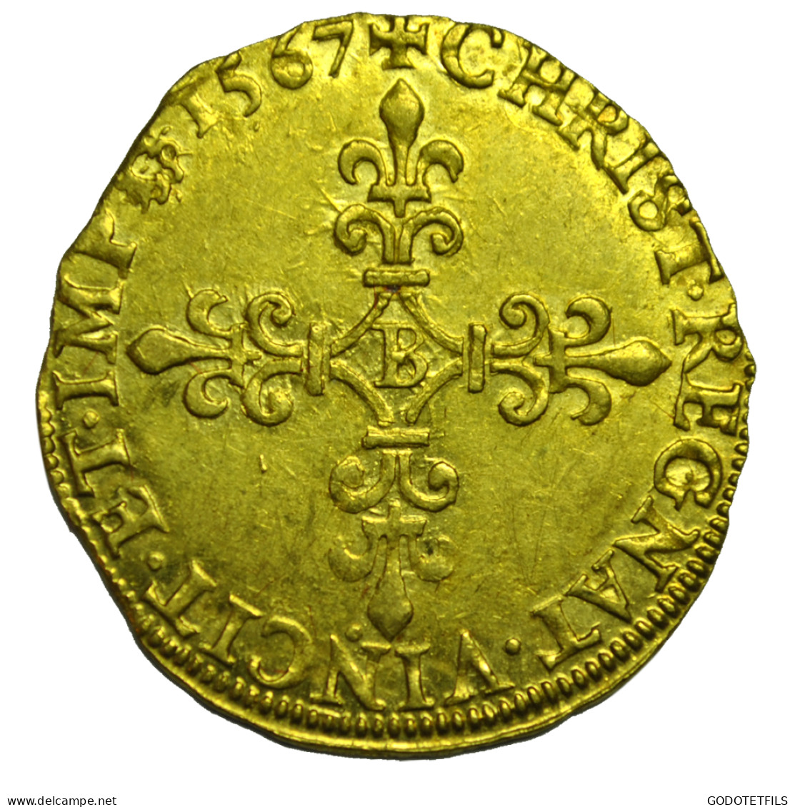 Charles IX Ecu Dor Au Soleil 1567B - 1560-1574 Charles IX