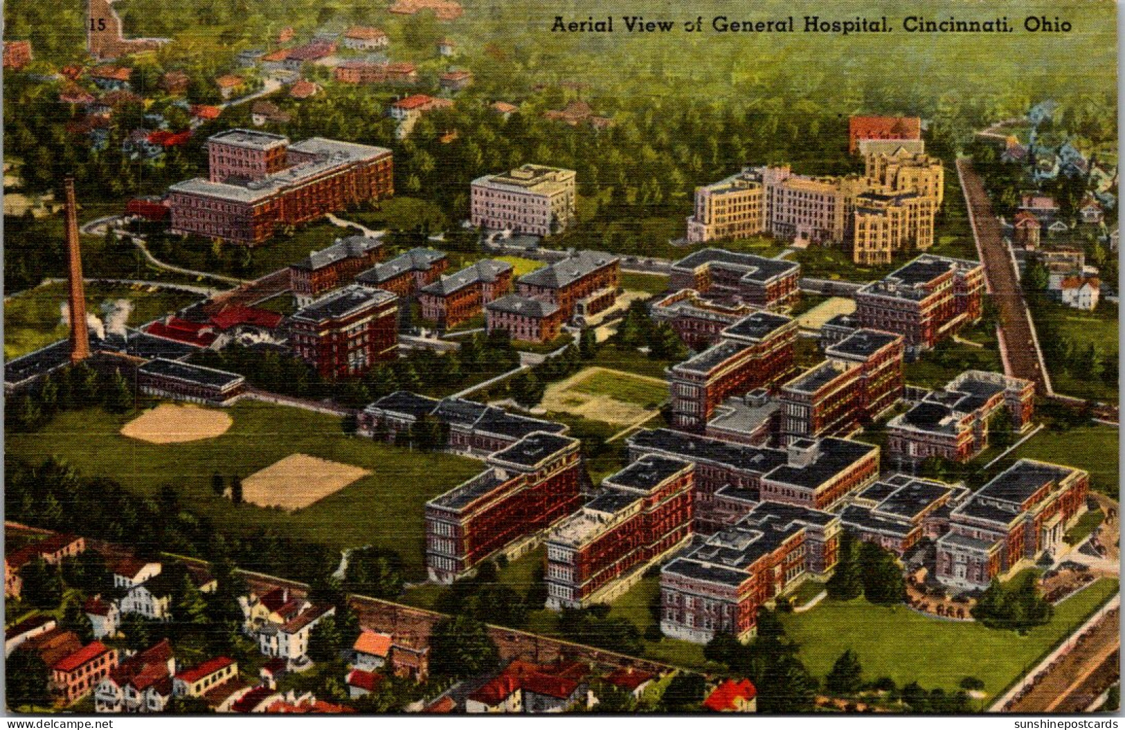 Ohio Cincinnati Aerial View Of General Hospital - Cincinnati