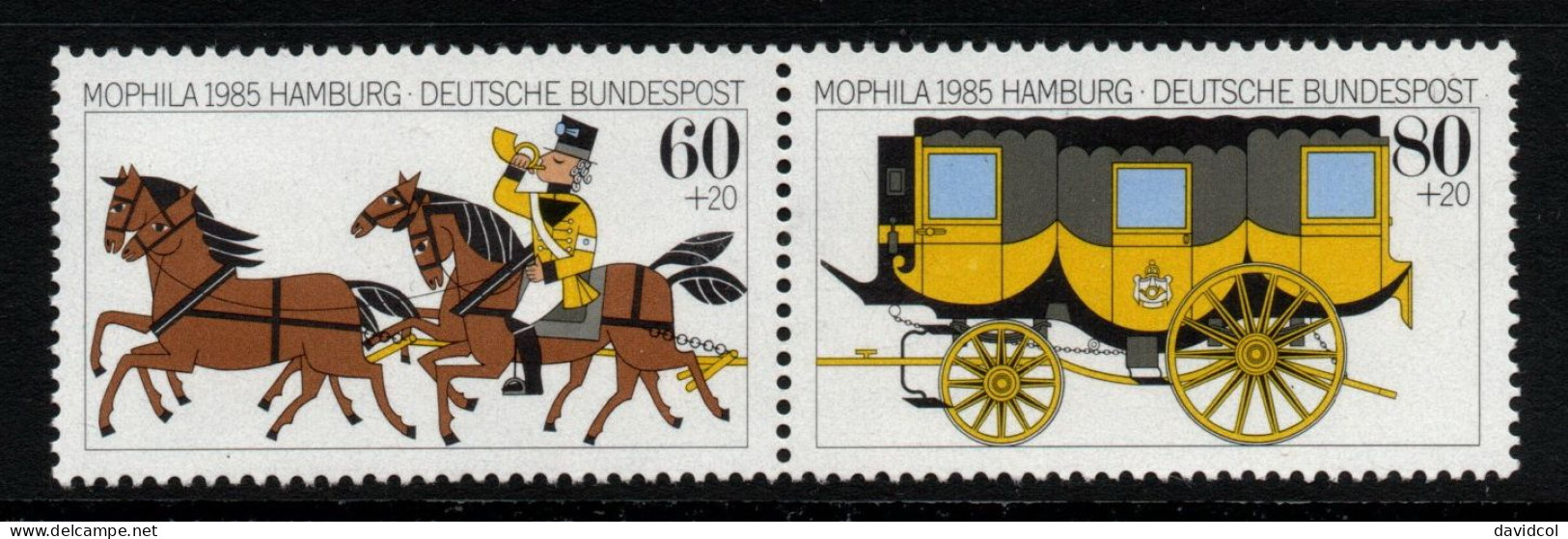 2738 -.GERMANY - 1985 - MI#:1255-1256 - MNH - COACH HORSES AND STAGECOACH - Diligences