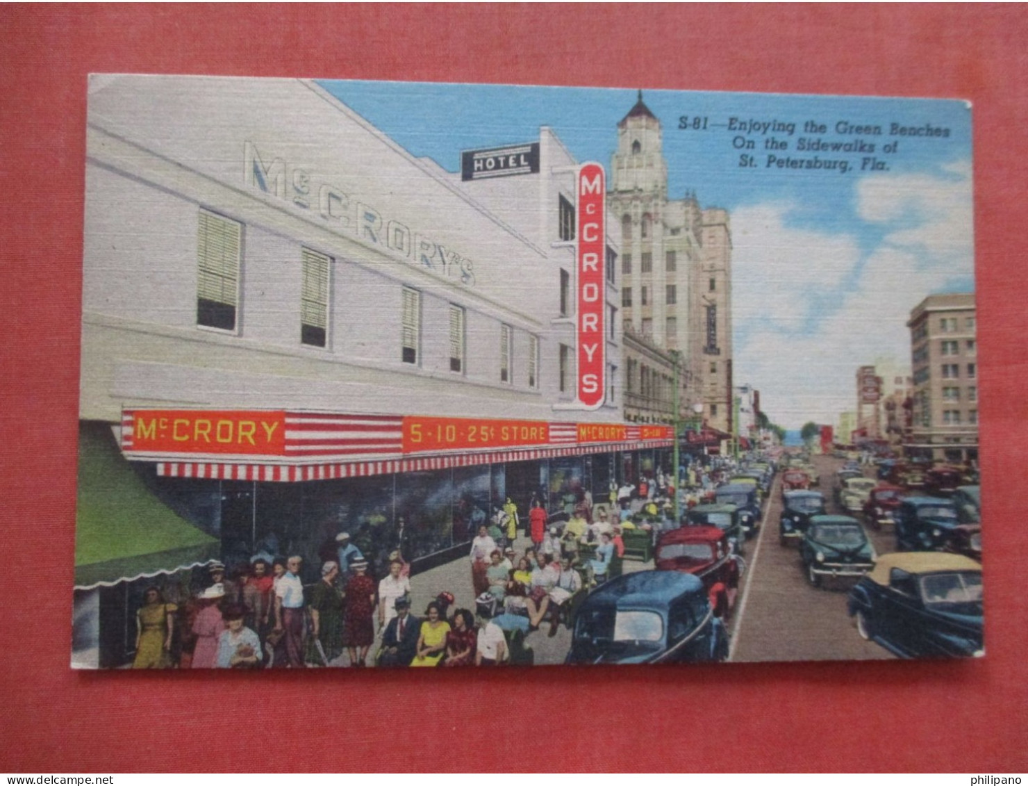 McCrory 5 & 10 Cent Store Green Benches.   St Petersburg  Florida > St Petersburg      Ref 6030 - St Petersburg