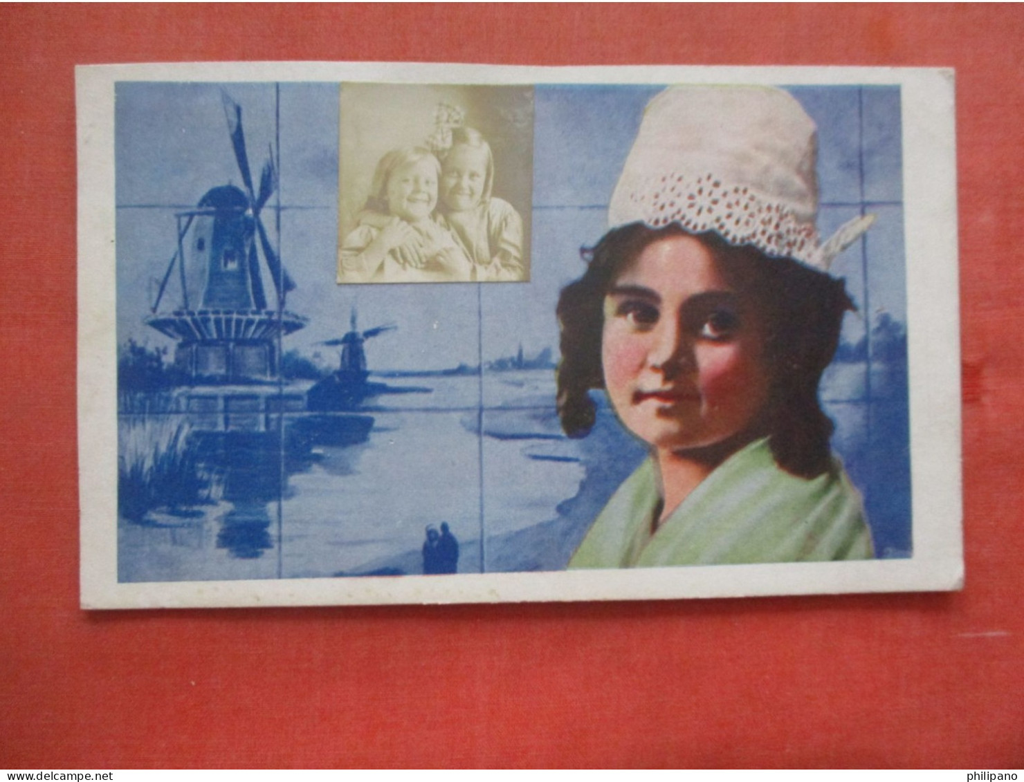 Small Photo Attached To Card Female. Windmill  Ref 6030 - Europa