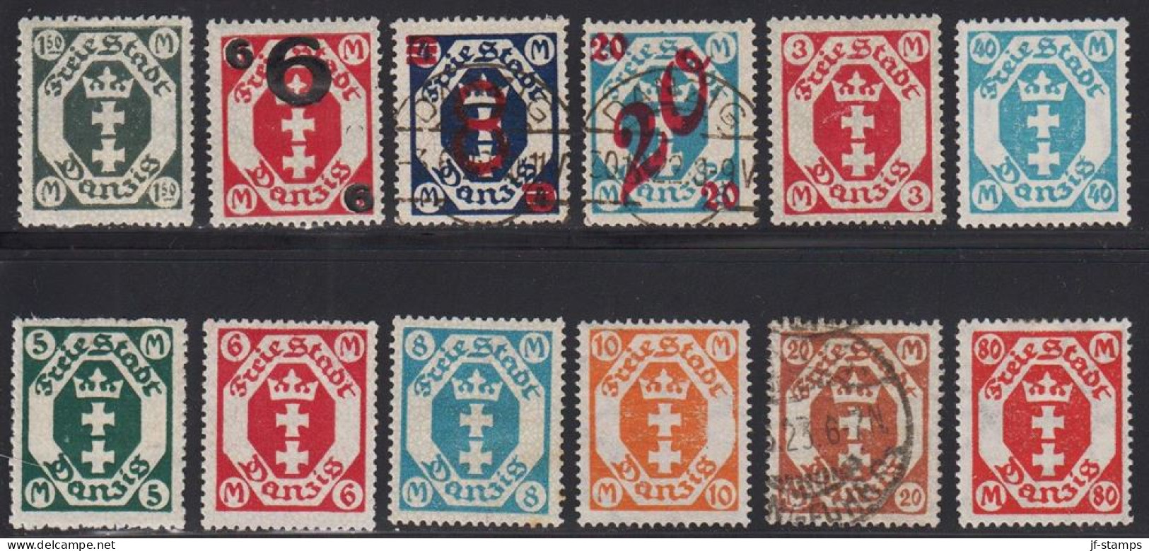 1922-1923. DANZIG. Selection  Of Kleines Staatswappen, 3 Cancelled, Most Of The Other Without Gum.  - JF531954 - Andere & Zonder Classificatie