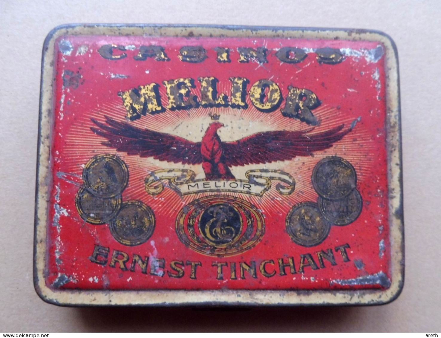 Ancienne Boite Métal  Vide ~ Cigares  Casinos MELIOR ~ Ernest Tinchant - Empty Tobacco Boxes