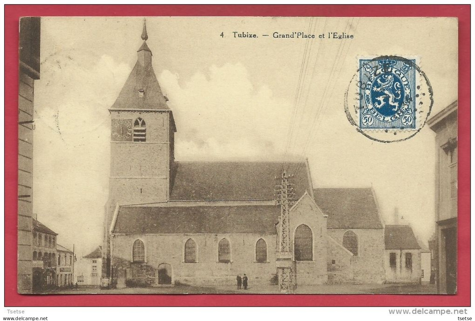 Tubize - Grand'Place Et L'Eglise - 1934 ( Voir Verso ) - Tubize