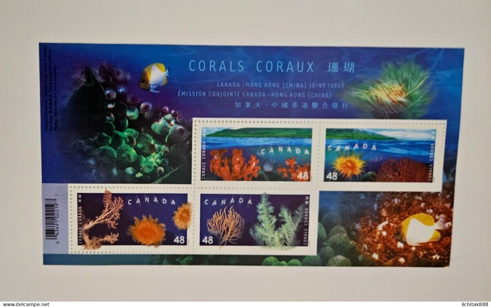 Canada 2002 Corals Joint Issue HK  Marine Life  Stamps M/S MNH - Ganze Bögen