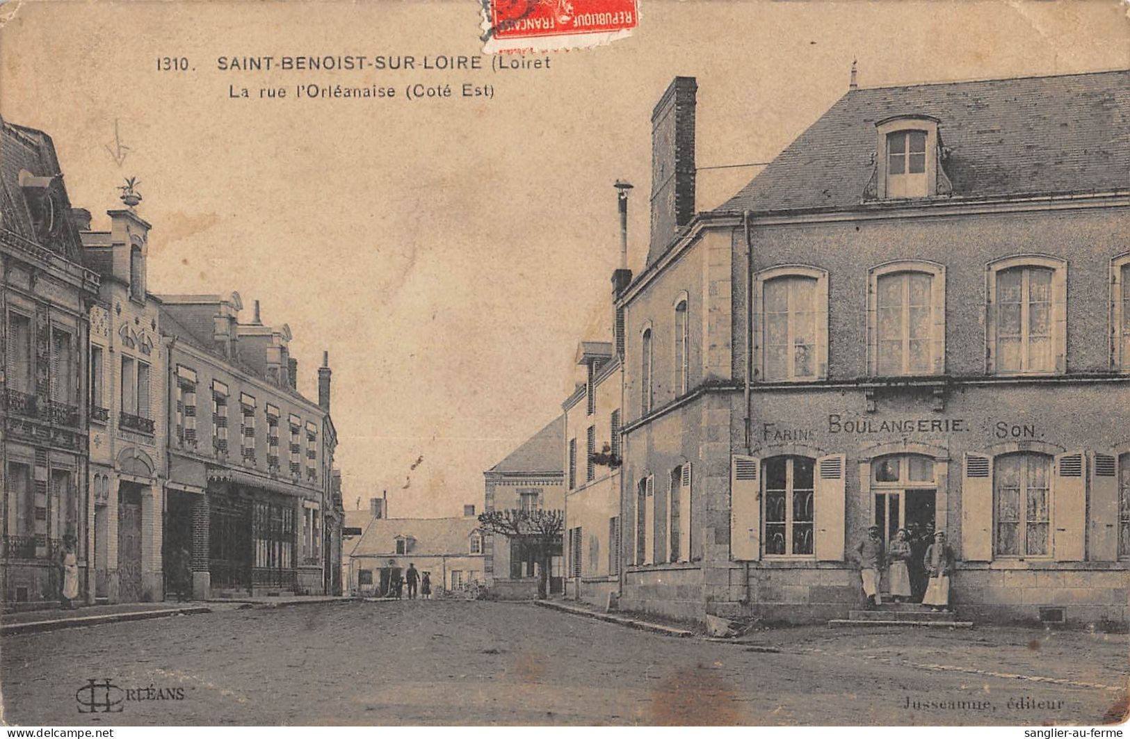 CPA 45 SAINT BENOIST SUR LOIRE LA RUE L'ORLEANAISE COTE EST / BOULANGERIE / Cliché Rare - Autres & Non Classés