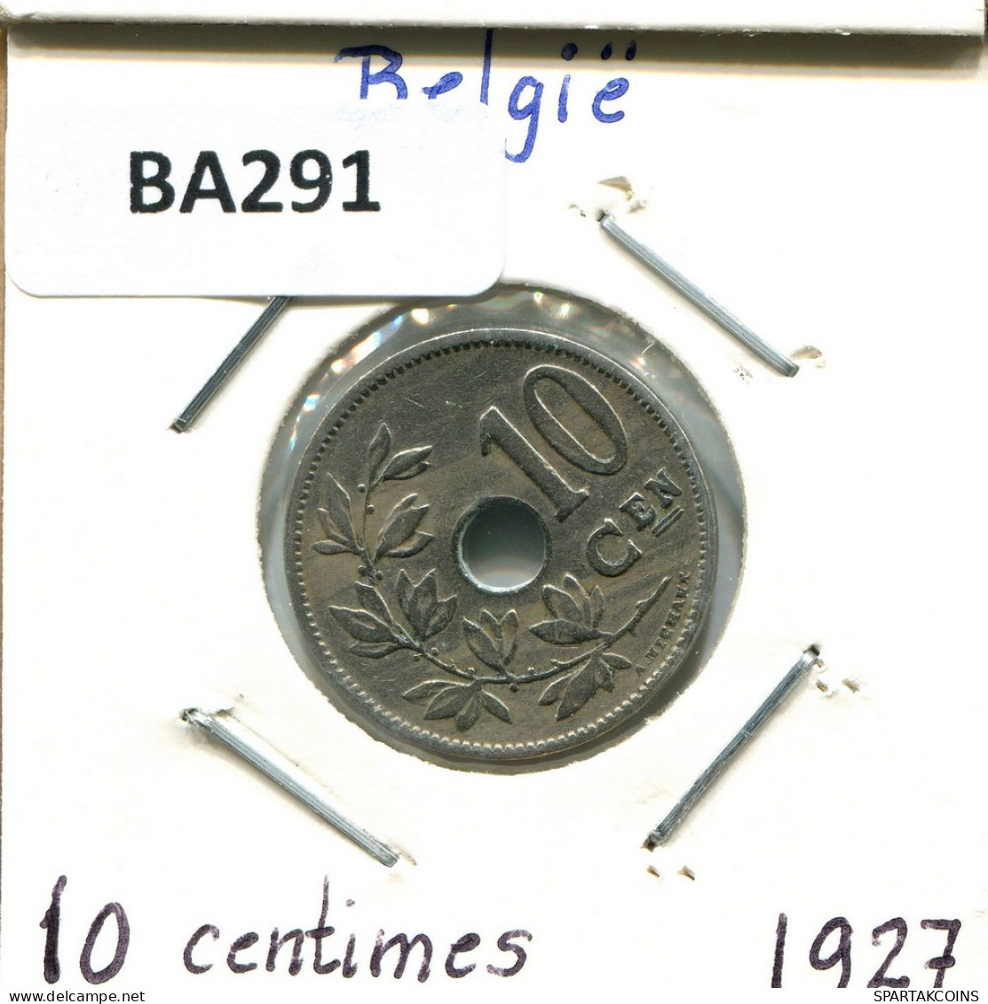 10 CENTIMES 1927 DUTCH Text BELGIEN BELGIUM Münze #BA291.D - 10 Cent