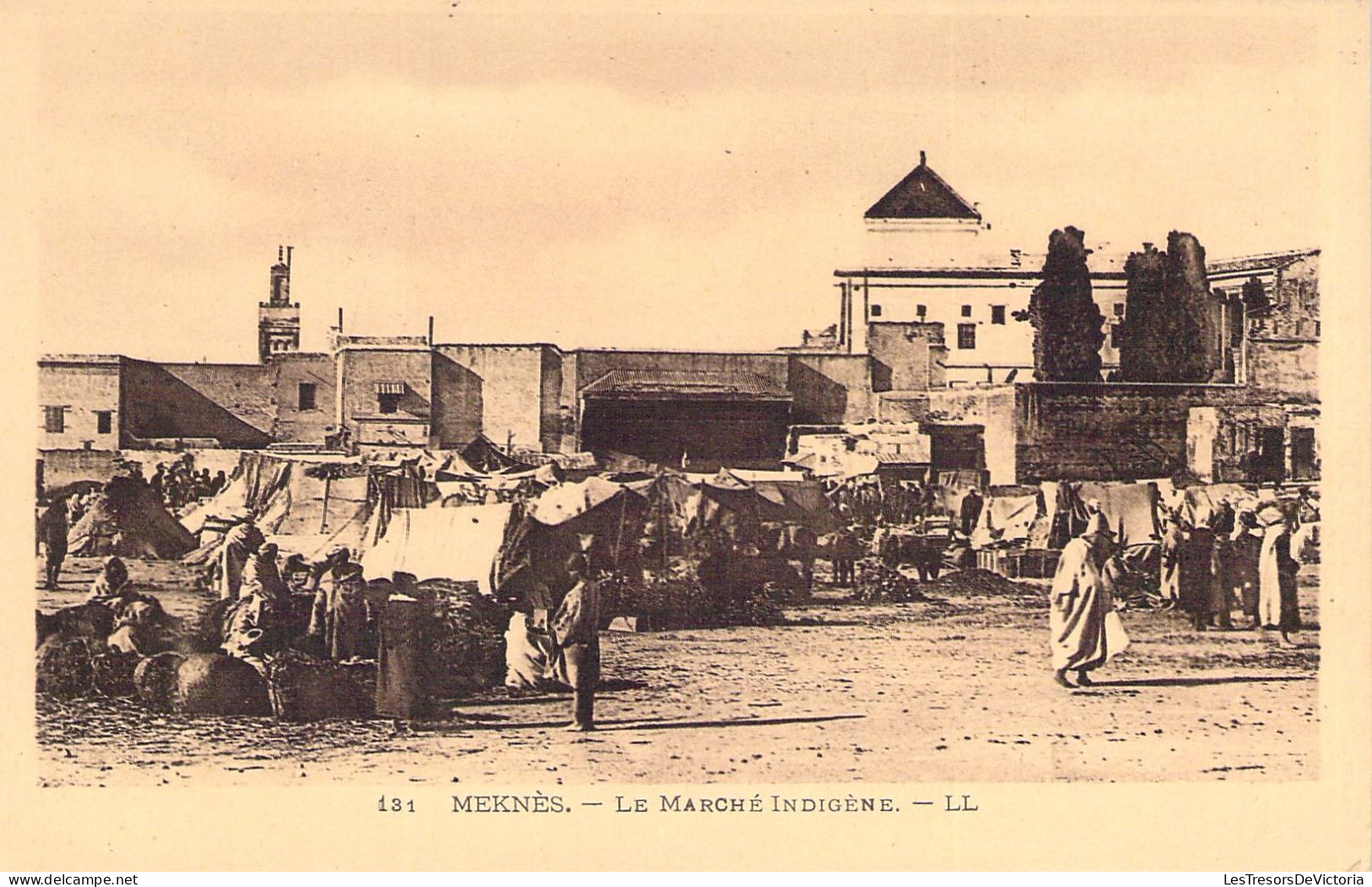 MAROC - Meknès - Le Marché Indigène - Carte Postale Ancienne - Meknes