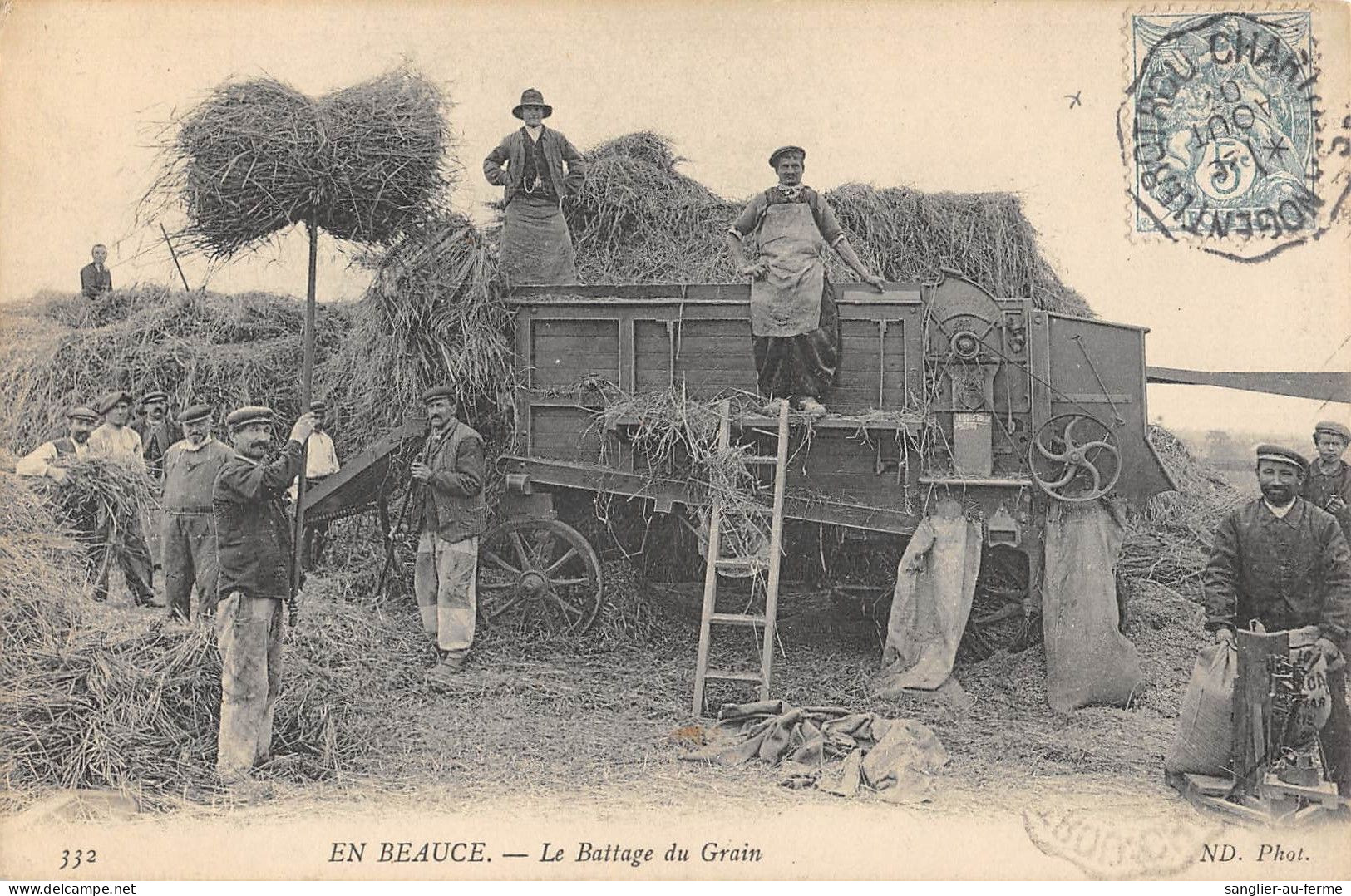 CPA 45 EN BEAUCE LE BATTAGE DU GRAIN - Sonstige & Ohne Zuordnung