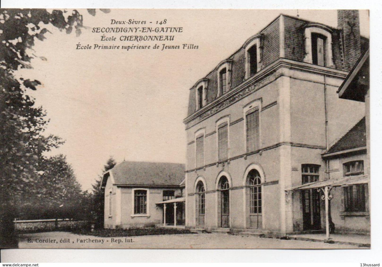 Carte Postale Ancienne Secondigny - Ecole Cherbonneau. Ecole Primaire Supérieure De Jeunes Filles - Secondigny