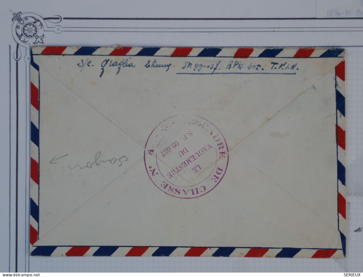 BR5  INDOCHINE BELLE  LETTRE  RR ENV. 1941 PAR AVION .A NICE FRANCE  +AFF. FOISONNANT++ - Covers & Documents