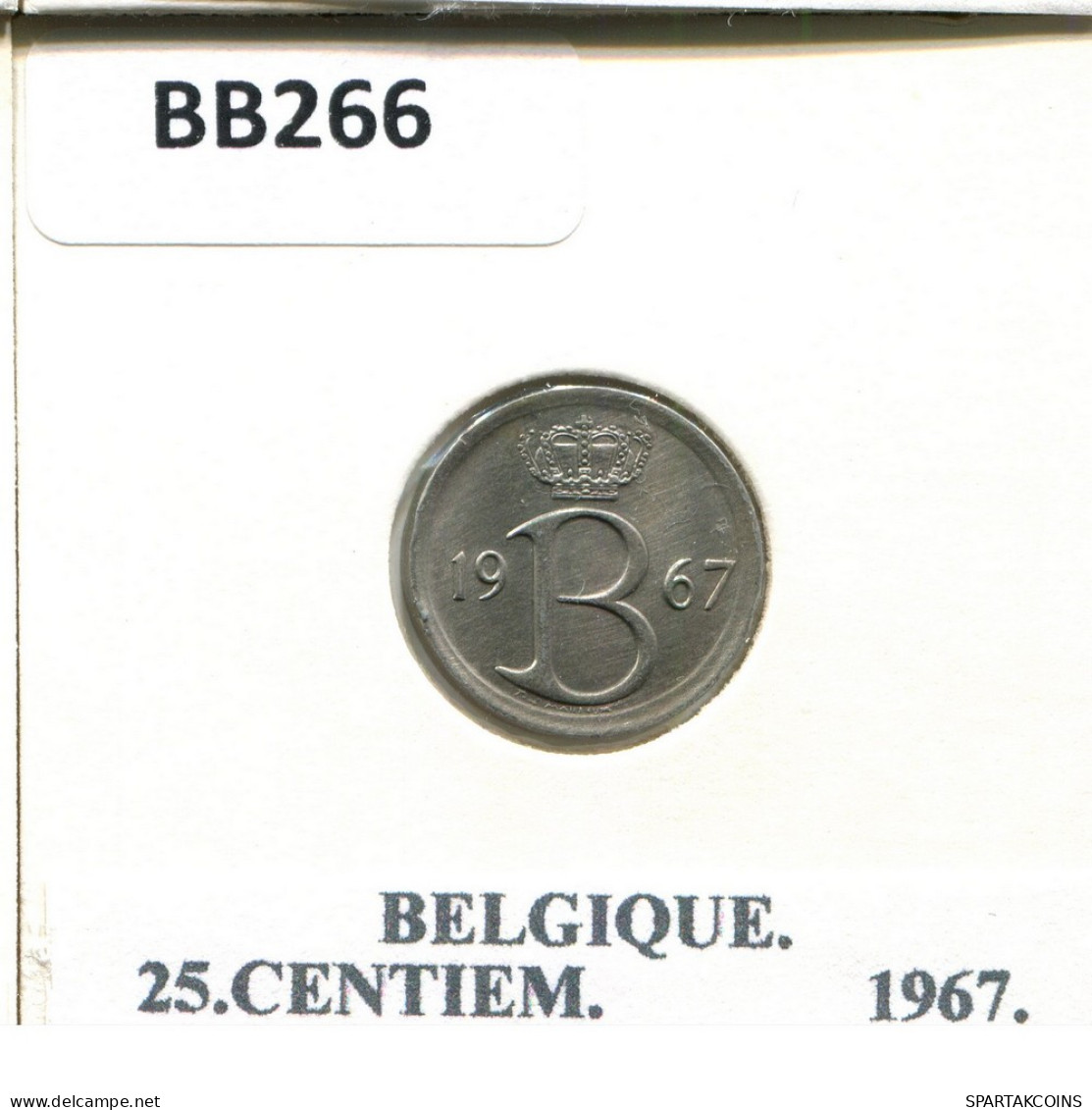 25 CENTIMES 1967 FRENCH Text BELGIQUE BELGIUM Pièce #BB266.F - 25 Cents