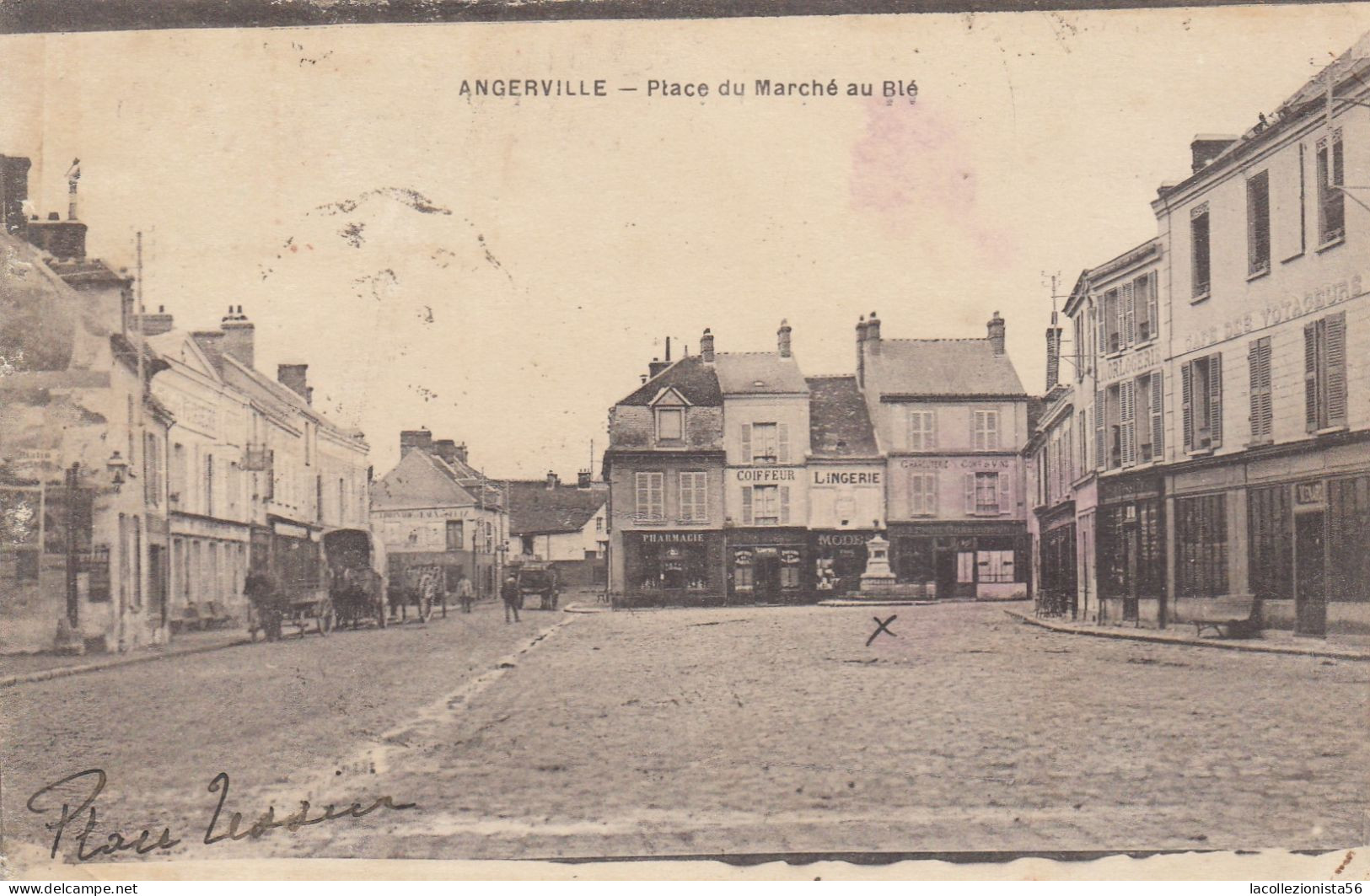 12759-ANGERVILLE(ESSONNE)-PLACE DU MARCHE' AU BLE'-1920-FP - Ile-de-France