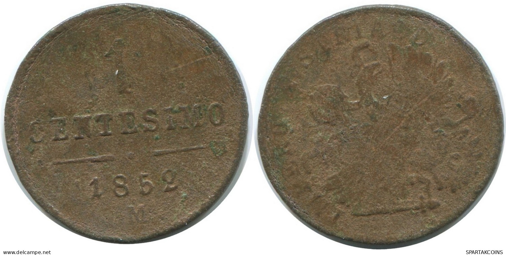 ITALY 1 Centesimo 1852 M Franz Joseph I #AC317.8.F - Parma