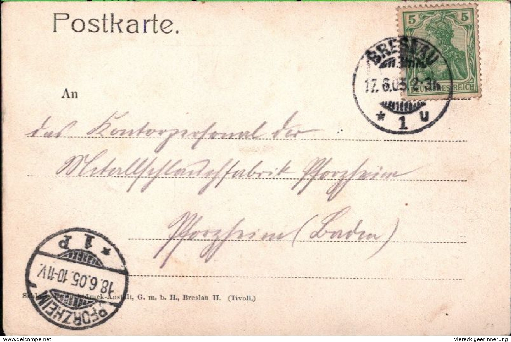 ! Breslau , Wroclaw, Oberschlesien, Kaiser Wilhelm Strasse, 1905, Alte Ansichtskarte - Poland
