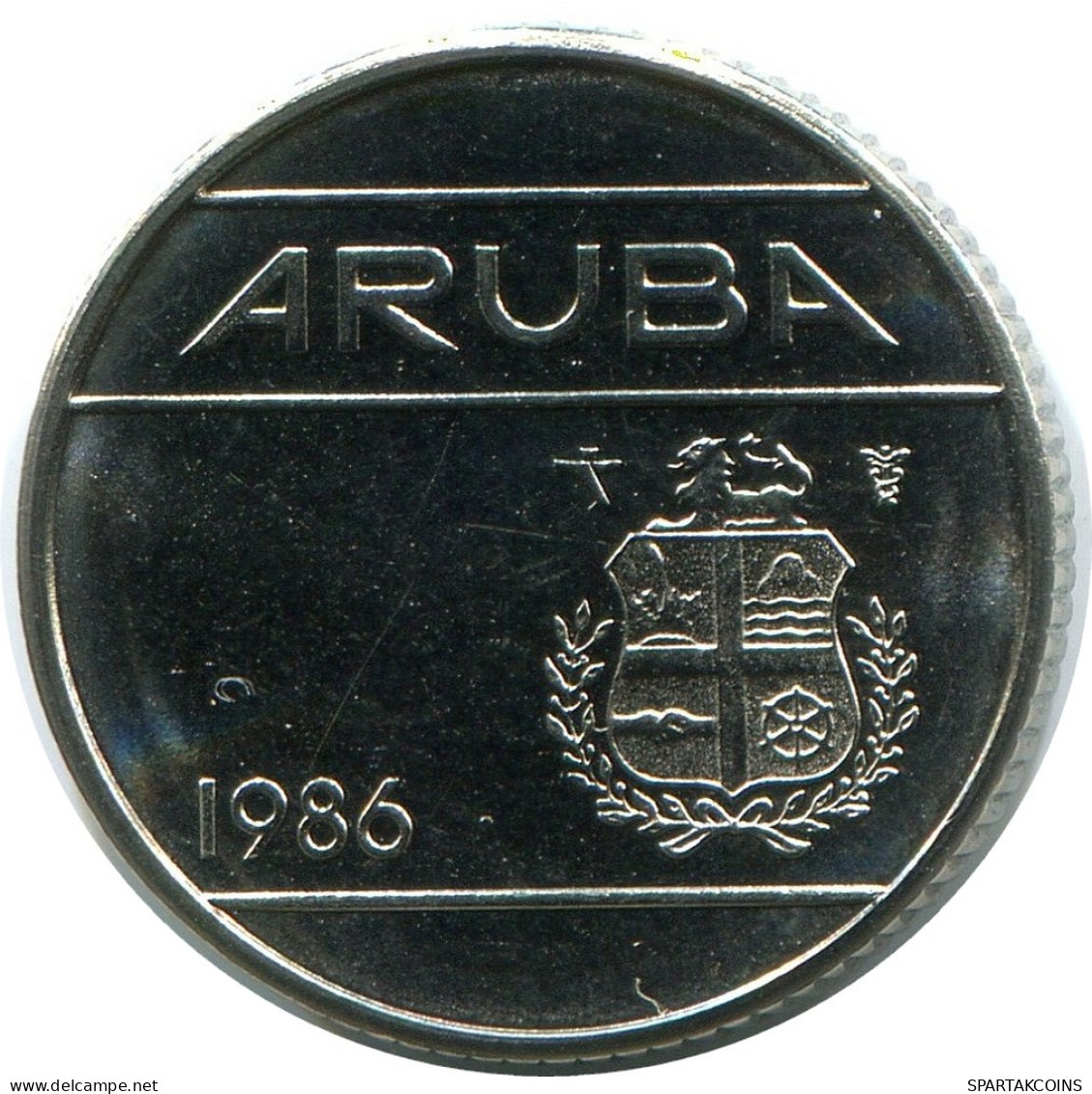 10 CENTS 1986 ARUBA Coin (From BU Mint Set) #AH076.U - Aruba