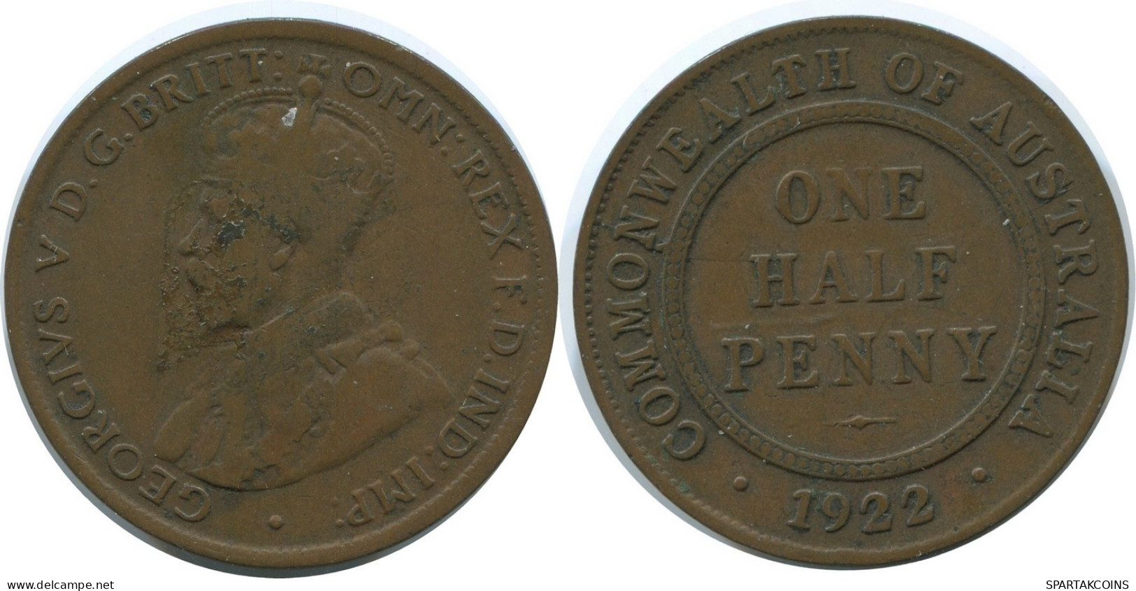 1/2 PENNI 1922 AUSTRALIA Coin #AE791.16.U - ½ Penny