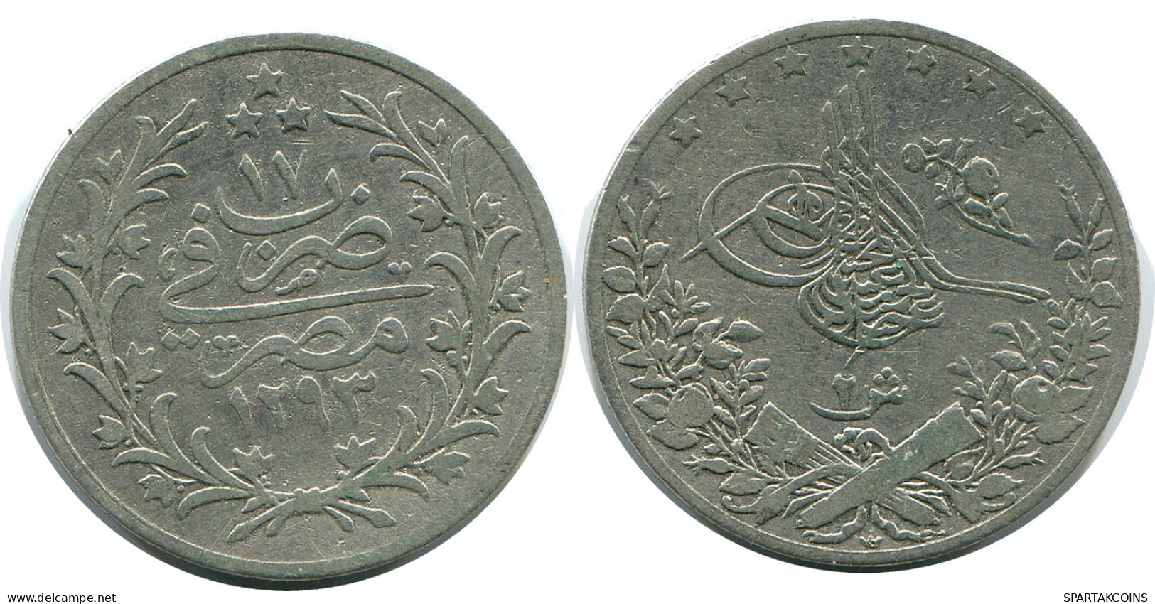2 QIRSH 1891 EGYPT Islamic Coin #AH284.10.U - Egypt
