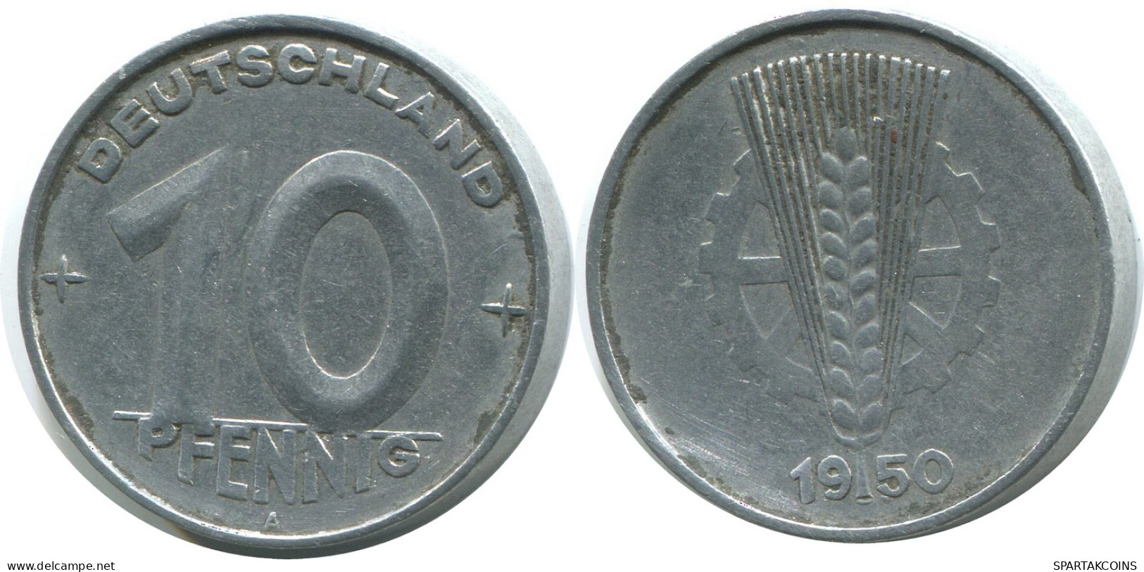 10 PFENNIG 1950 A DDR EAST GERMANY Coin #AE077.U - 10 Pfennig