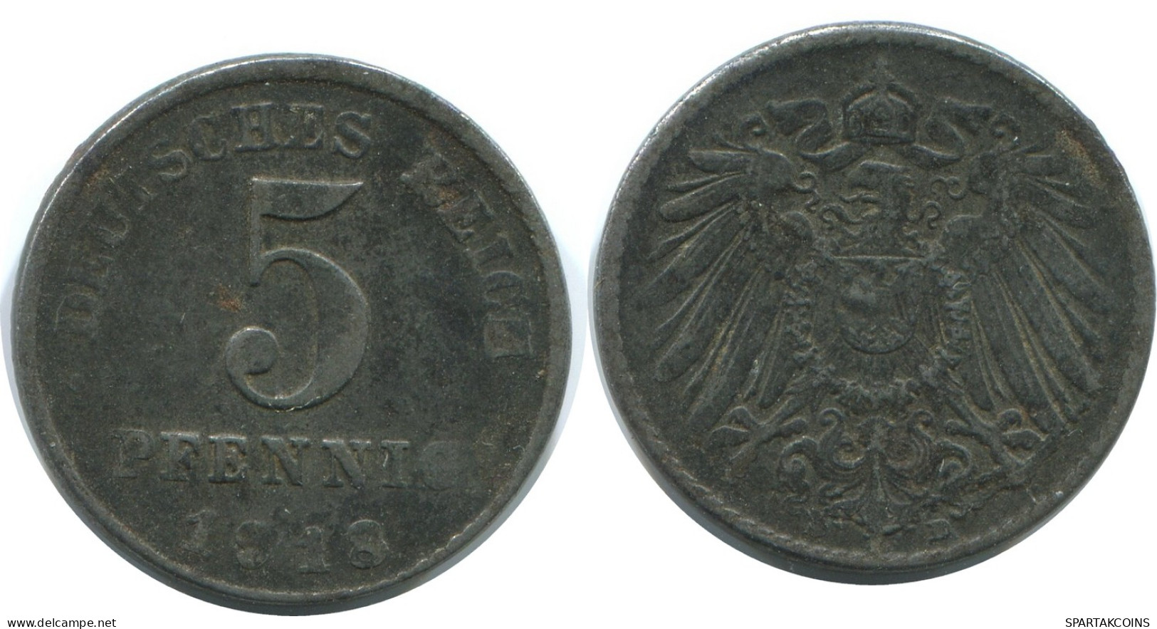 5 PFENNIG 1918 D GERMANY Coin #AE306.U - 5 Rentenpfennig & 5 Reichspfennig