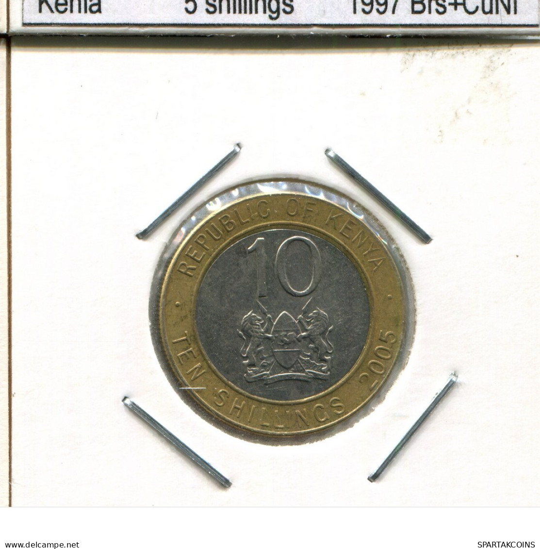 10 SHILLINGS 2005 KENYA BIMETALLIC Coin #AS338.U - Kenya