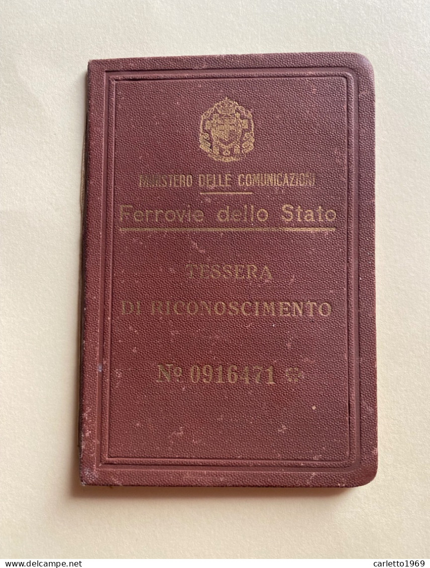 TESSERA DI RICONOSCIMENTO FERROVIE DELLO STATO - Lidmaatschapskaarten