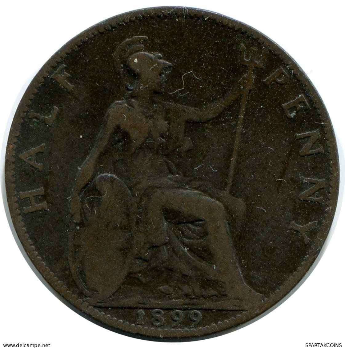 HALF PENNY 1899 UK GREAT BRITAIN Coin #AZ649.U - C. 1/2 Penny