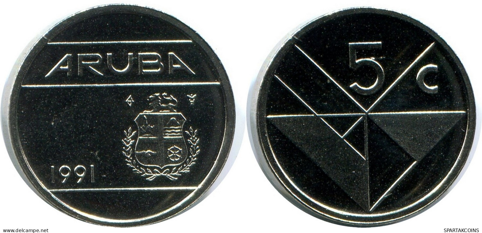 5 CENTS 1991 ARUBA Coin (From BU Mint Set) #AH112.U - Aruba