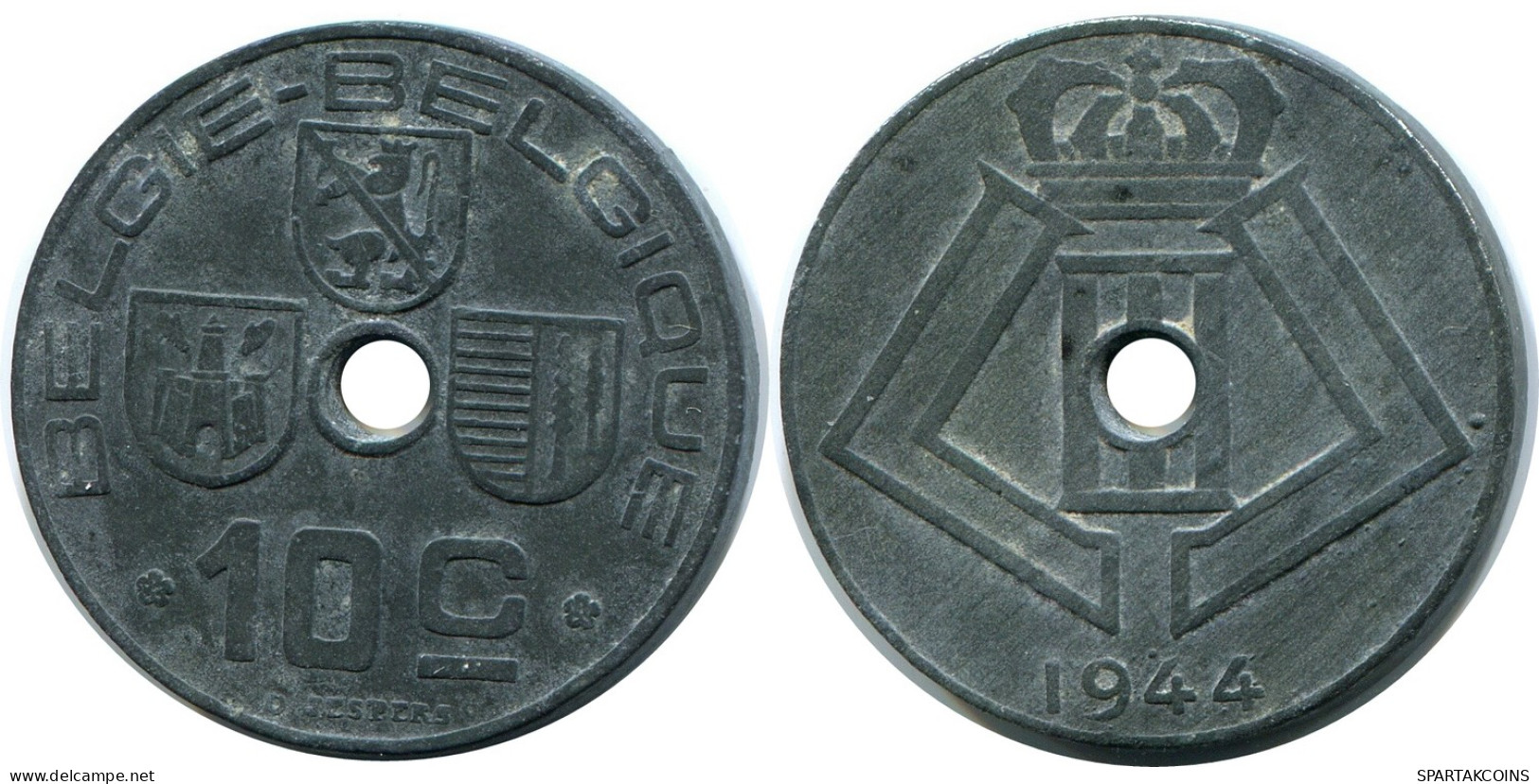 10 CENTIMES 1944 BELGIE-BELGIQUE BELGIUM Coin #BA408.U - 10 Cents & 25 Cents
