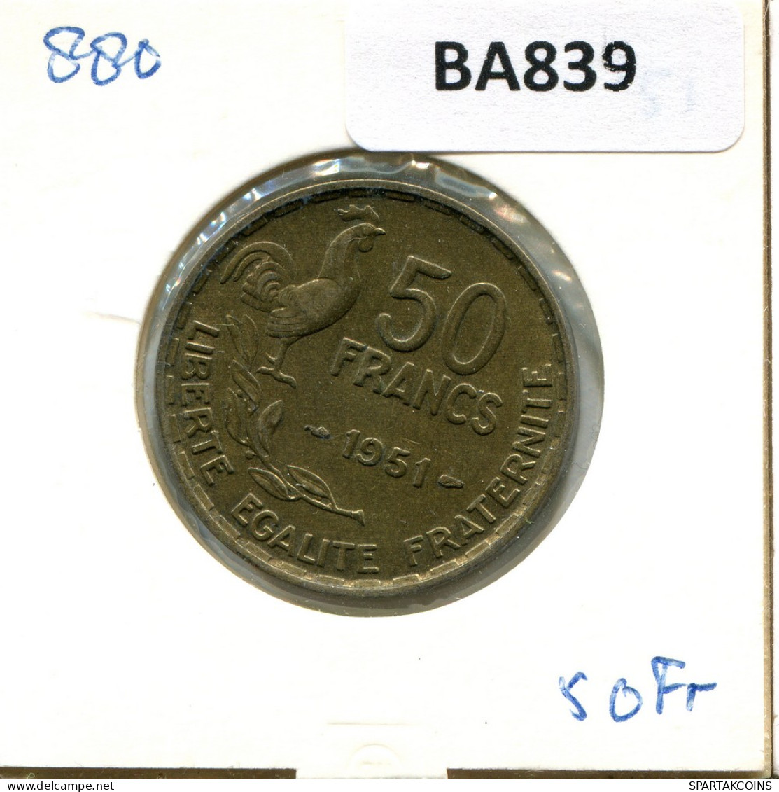 50 FRANCS 1951 FRANCE French Coin #BA839 - 50 Francs