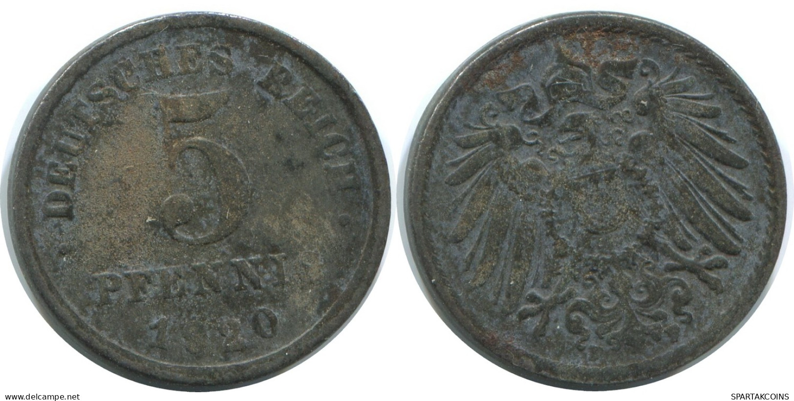 5 PFENNIG 1920 F GERMANY Coin #AE317.U - 5 Rentenpfennig & 5 Reichspfennig