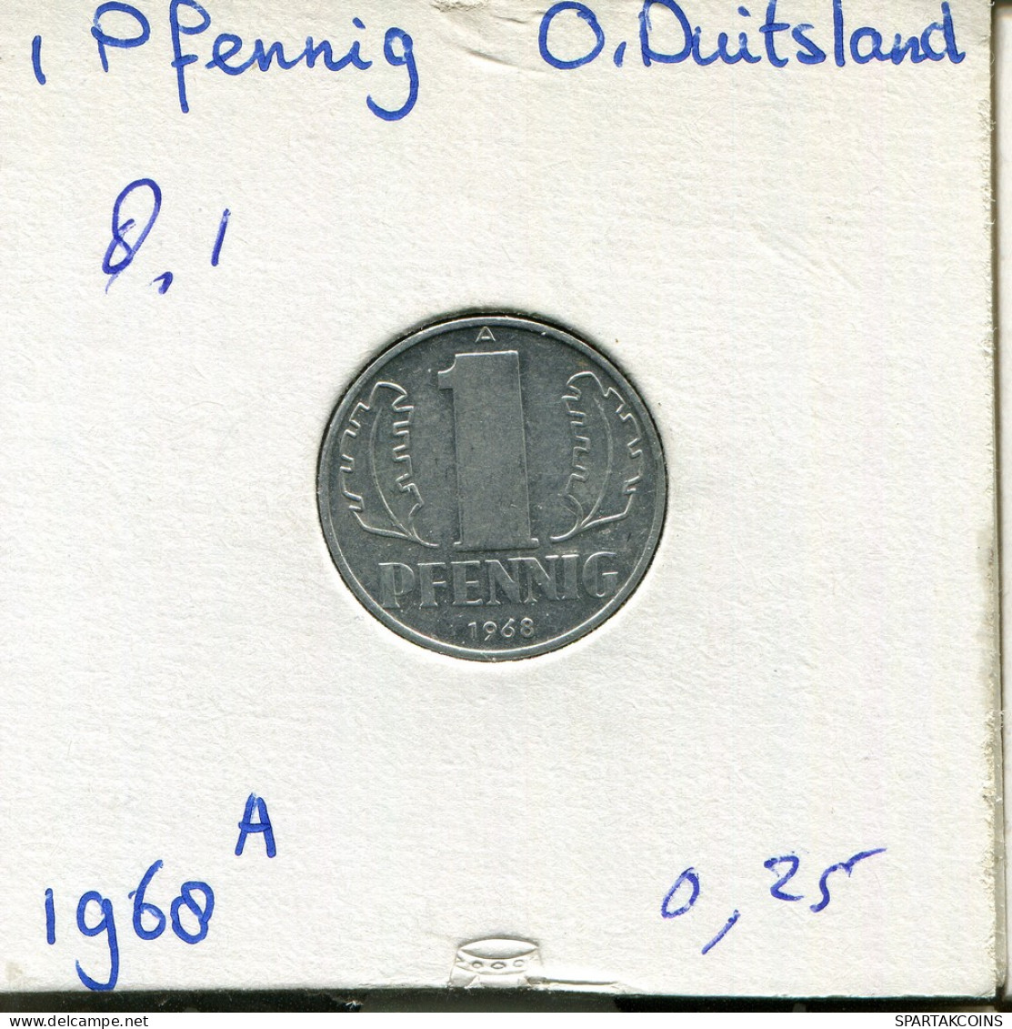 1 PFENNIG 1968 DDR EAST GERMANY Coin #AR754.U - 1 Pfennig