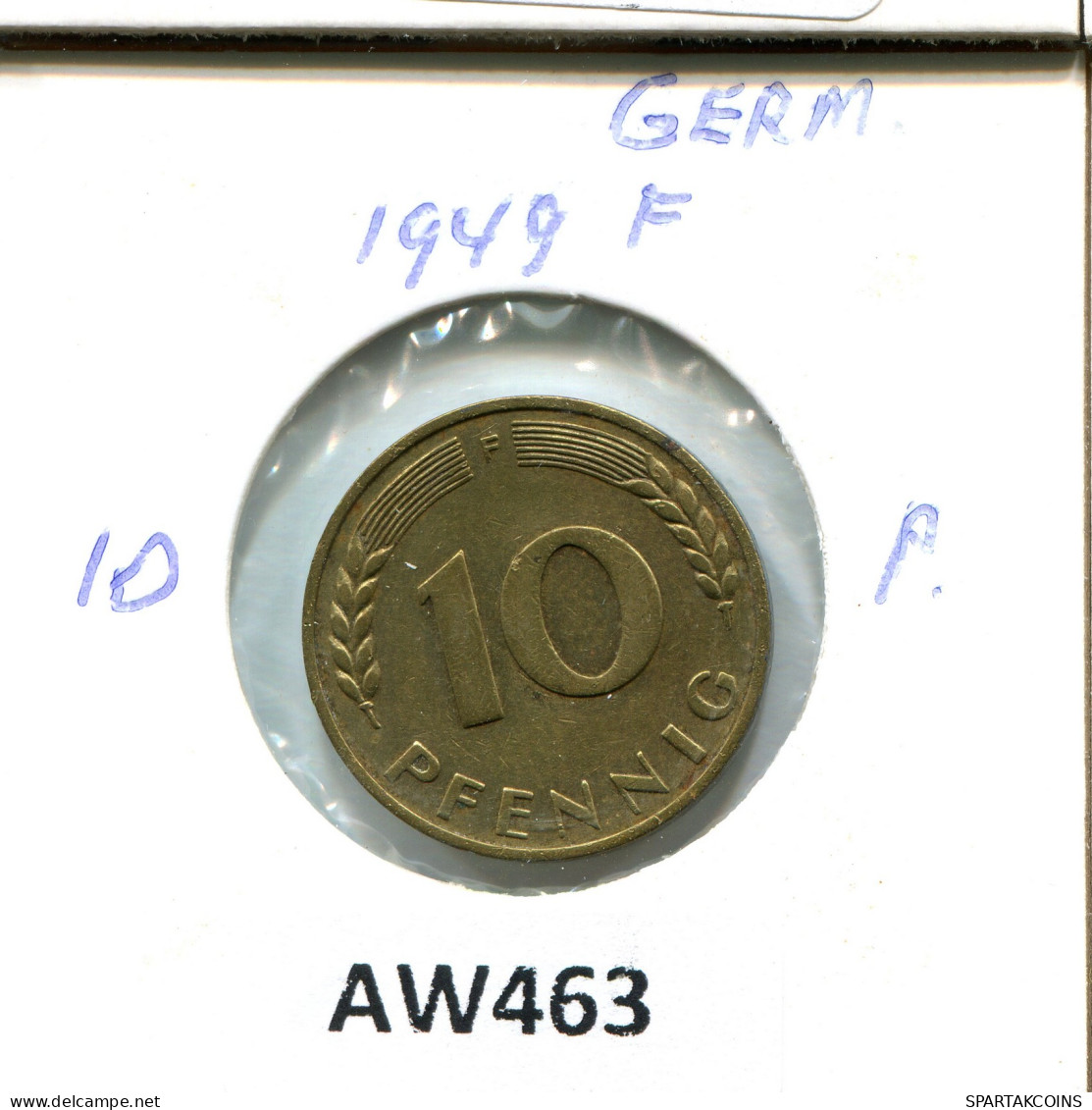 10 PFENNIG 1949 F GERMANY Coin #AW463.U - 10 Pfennig