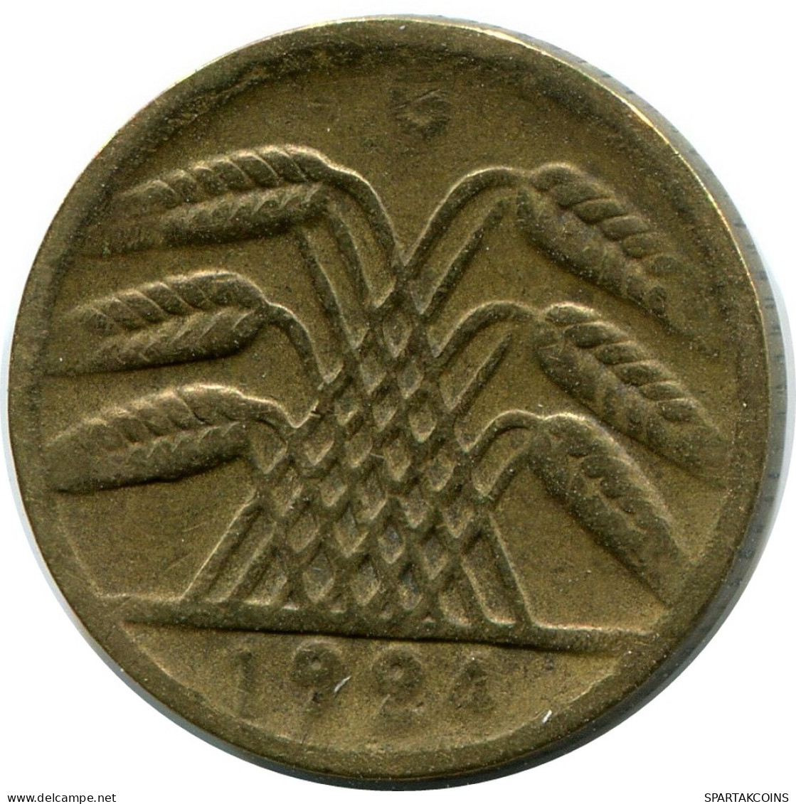 5 RENTENPFENNIG 1924 G GERMANY Coin #DB871.U - 5 Rentenpfennig & 5 Reichspfennig