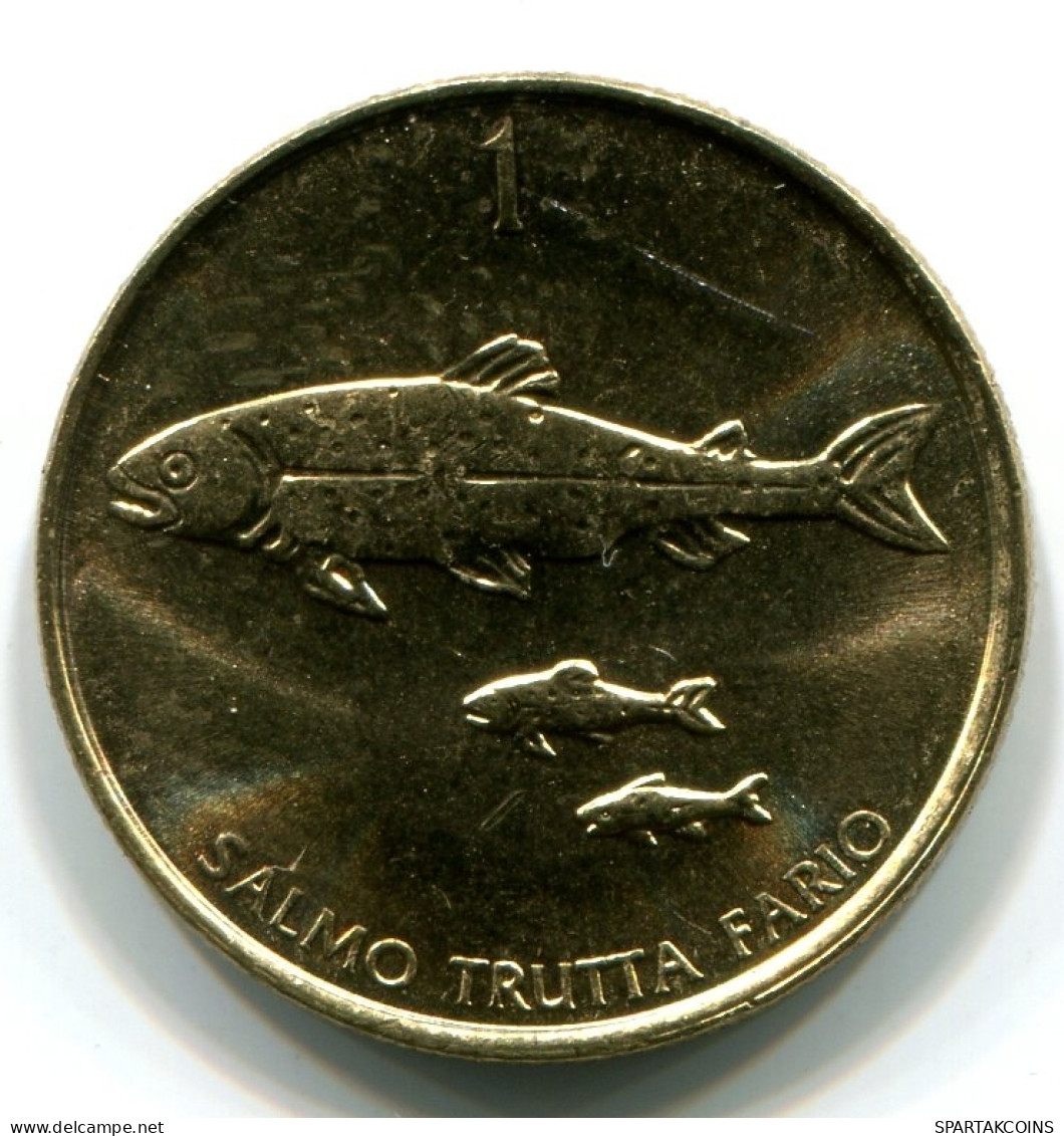 1 TOLAR 2001 SLOVENIA UNC Fish Coin #W11302.U - Slowenien