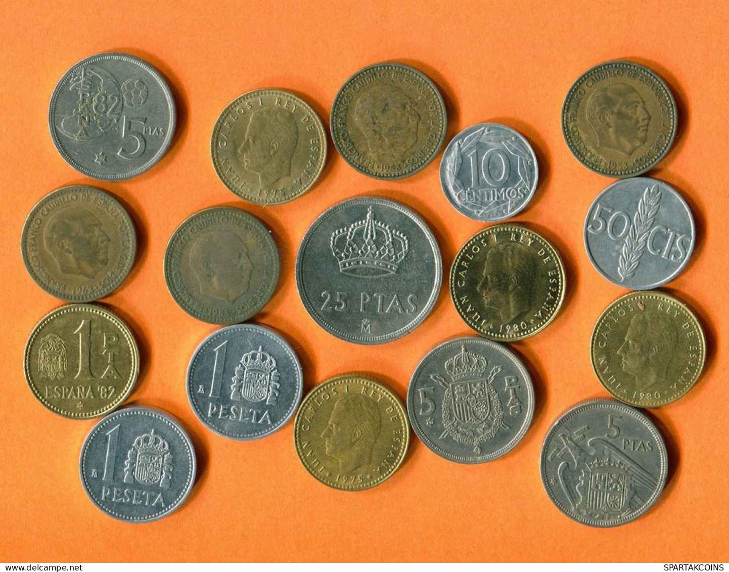 SPAIN Coin SPANISH Coin Collection Mixed Lot #L10202.1.U - Sammlungen