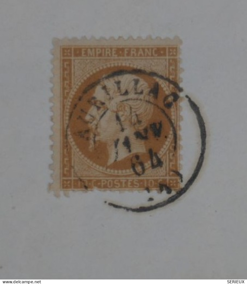 BR5 FRANCE BELLE  LETTRE  1864 AURILLAC   A  AGEN +AFF. PLAISANT+ - 1862 Napoleon III