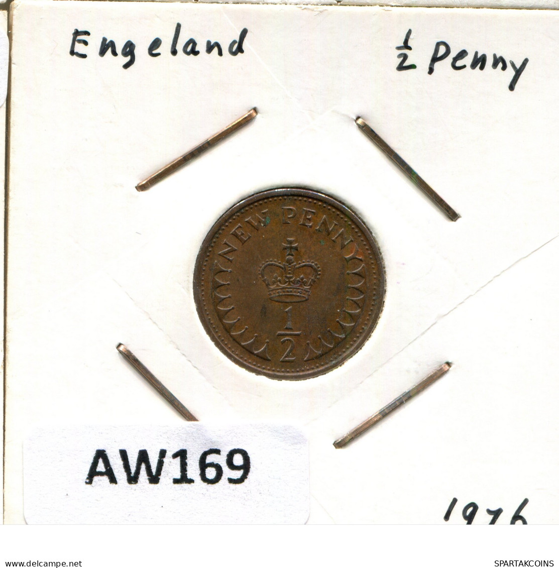 HALF PENNY 1976 UK GBAN BRETAÑA GREAT BRITAIN Moneda #AW169.E - 1/2 Penny & 1/2 New Penny