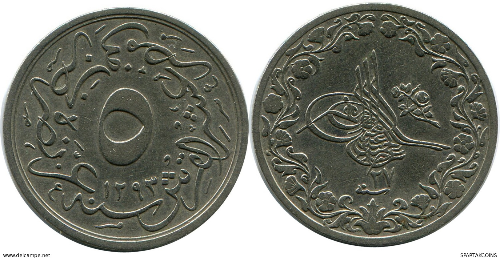 5/10 QIRSH 1901 EGIPTO EGYPT Islámico Moneda #AH285.10.E - Egypt