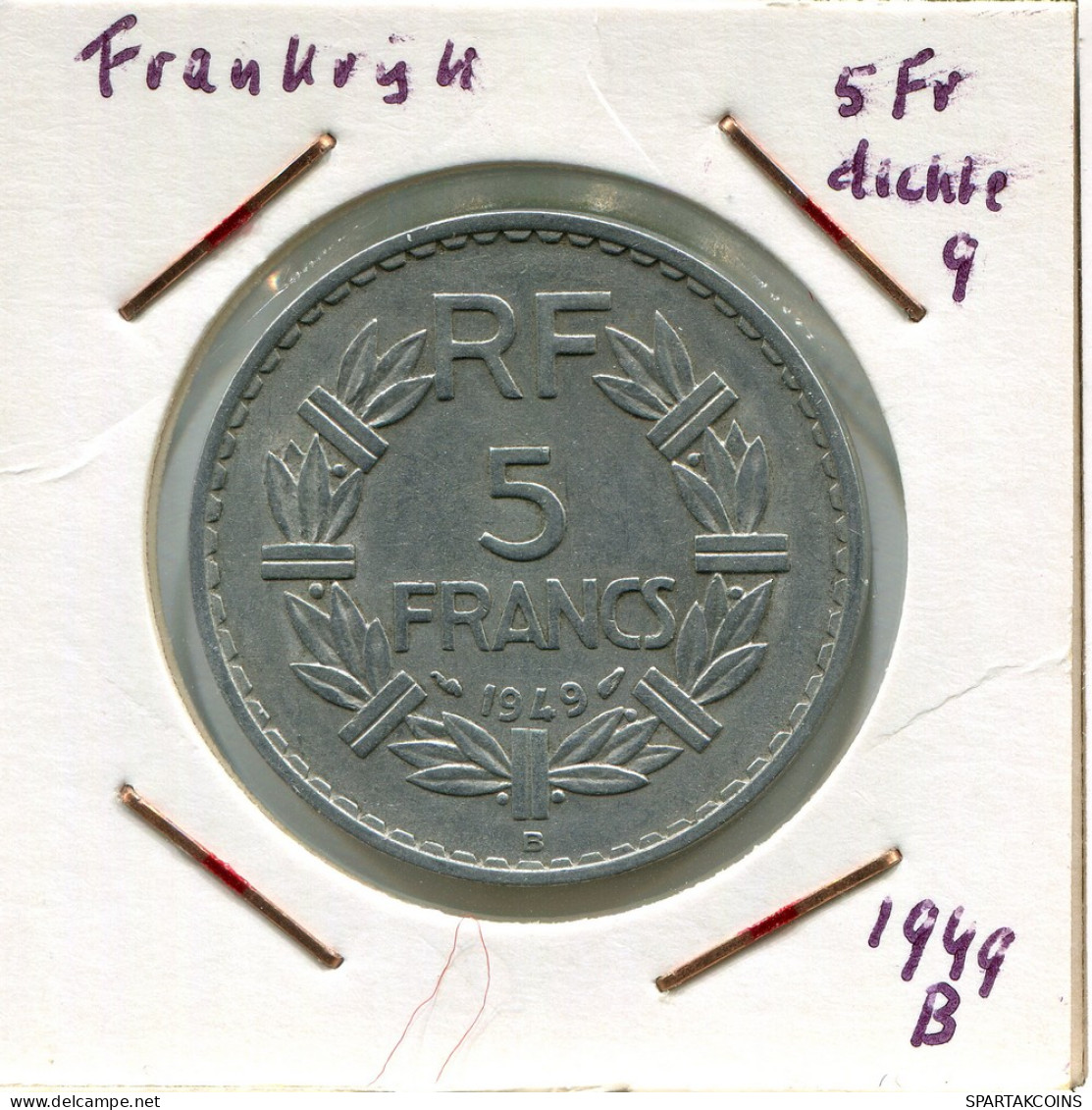 5 FRANCS 1949 B FRANCIA FRANCE Moneda #AM629.E - 5 Francs