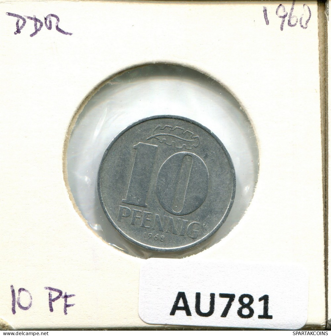 10 PFENNIG 1968 DDR EAST ALEMANIA Moneda GERMANY #AU781.E - 10 Pfennig