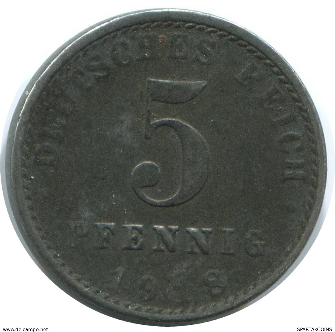 5 PFENNIG 1918 ALEMANIA Moneda GERMANY #AE315.E - 5 Rentenpfennig & 5 Reichspfennig