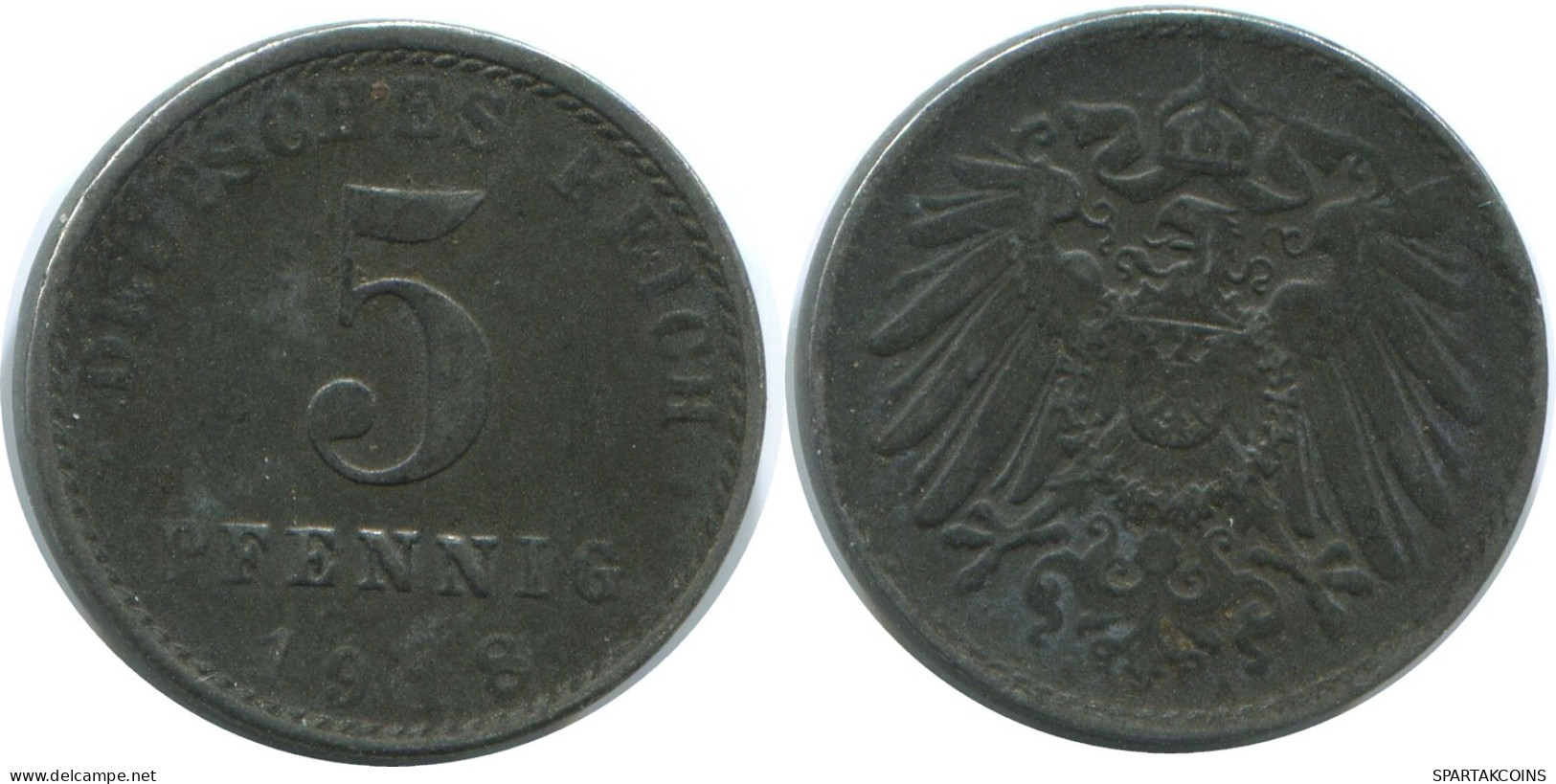 5 PFENNIG 1918 ALEMANIA Moneda GERMANY #AE315.E - 5 Rentenpfennig & 5 Reichspfennig