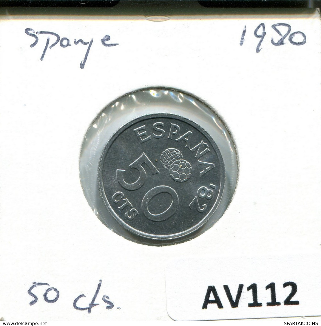50 CENTIMOS 1980 SPANIEN SPAIN Münze #AV112.D - 50 Centiem