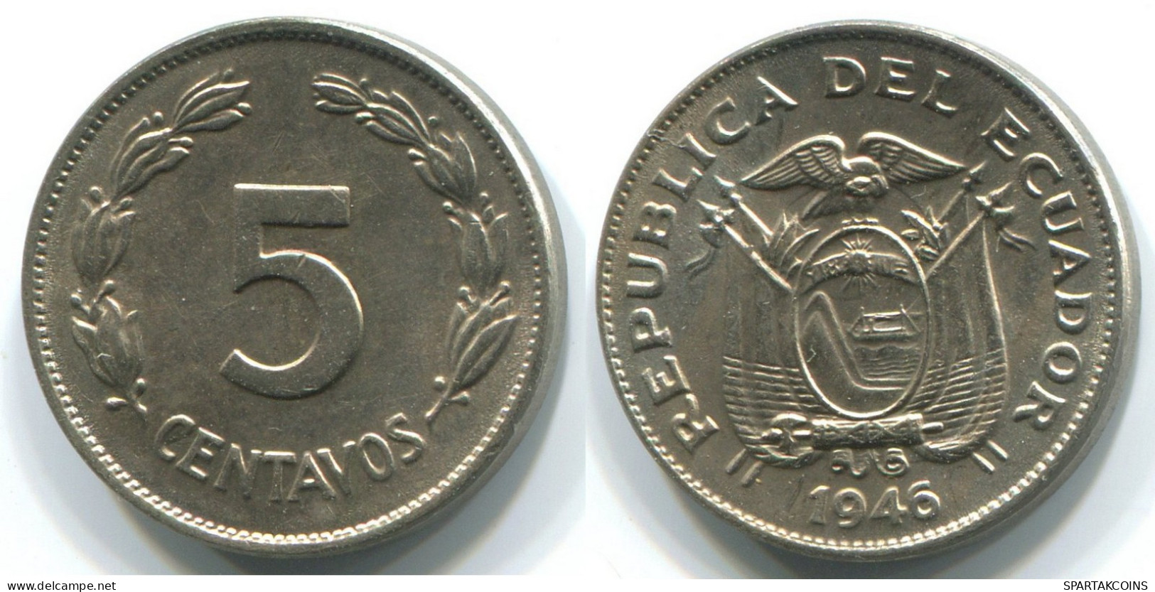 5 CENTAVOS 1946 ECUADOR Münze #WW1180.D - Equateur